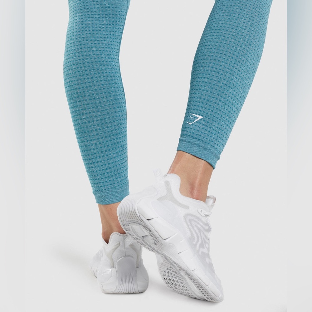 Gymshark Vital Seamless 2.0 Leggings in Tahoe Teal Marl - Size XS - Picture 6 of 7